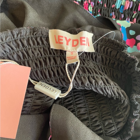 Leyden Women's Printed Long Sleeve V Neck Sheath Dress Black Size Small - Picture 5 of 5